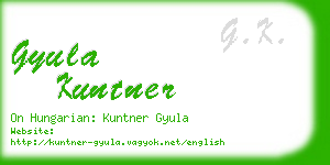 gyula kuntner business card